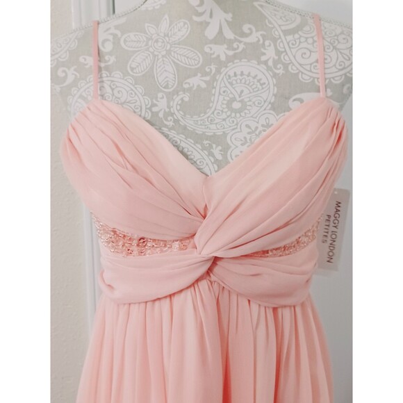 Maggy London Pink Chiffon Embellished Special Occasion Dress 12P - Picture 4 of 9